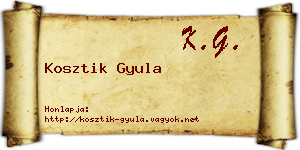 Kosztik Gyula névjegykártya