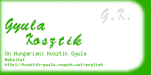 gyula kosztik business card